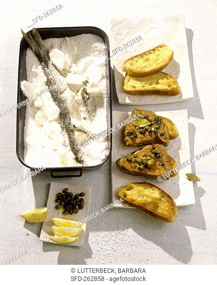 Muggine al sale e tonno al Marsala Fish dishes, Italy