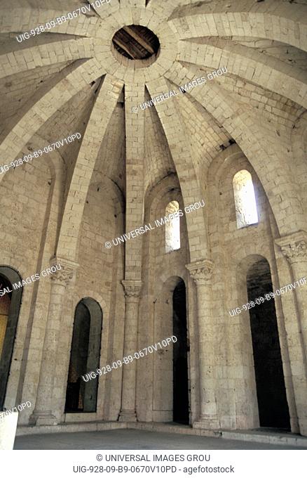 France. Moissac. Abbey St.-Pierre. Chapter House Upper Level With Star Pattern Vaulting. Romanesque1100S