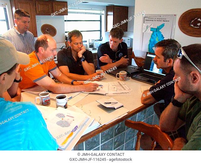 NASA Extreme Environment Mission Operations (NEEMO) 14 crew members and support team are pictured during training activities for the NEEMO 14 mission scheduled...