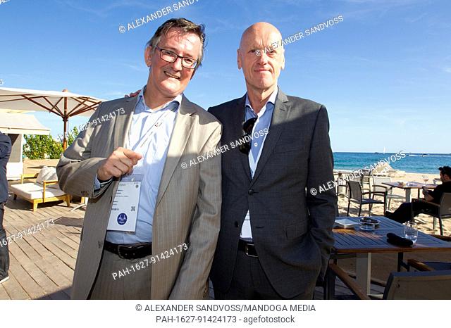Cannes, France - June 07, 2017: Midem, the International B2B music market, IMAGEM Music Presentation with Managing Directors Jens Markus Wegener and Andre de...