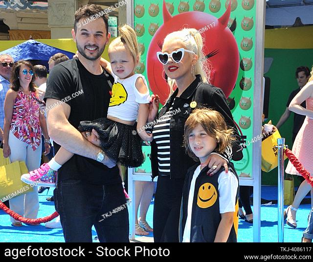 Christina Aguilera and Matthew Rutler at the Los Angeles premiere of 'The Emoji Movie' held at the Regency Theatre in Westwood, USA on July 23, 2017
