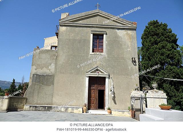05 September 2018, Italy, Savoca: 05 September 2018, Italy, Savoca: The church of the Convento dei Cappuccini (Church of the Capuchin Order) in the Sicilian...
