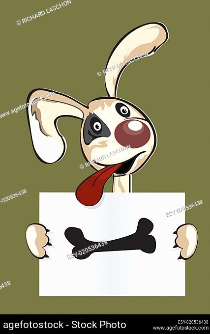 Cartoon puppy with sign