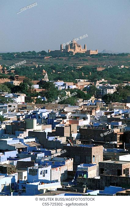 India, Rajasthan, Jodhpur, the blue city, Umiad Bhawan Palace, built over 15 year 1929-1944