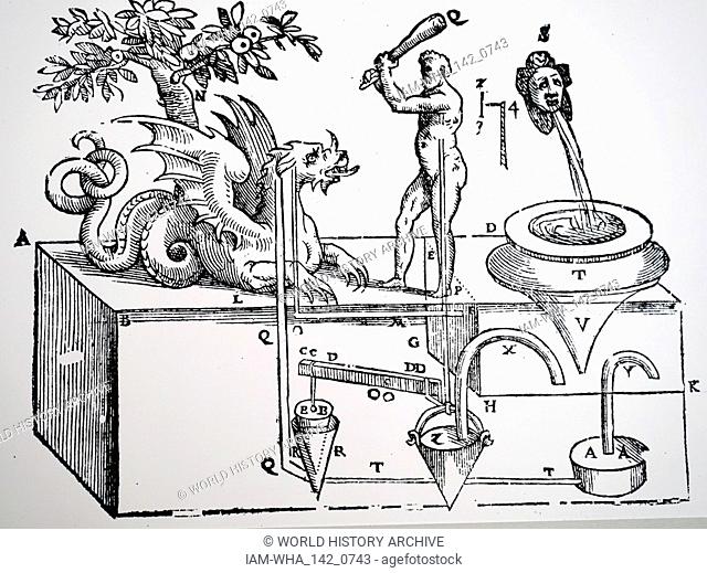 Hercules and the Dragon - a mechanical model by HERO OF ALEXANDRIA