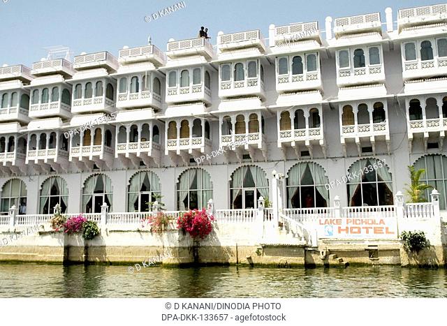 Lake Pichola or Lake palace hotel at Udaipur ; Rajasthan ; India