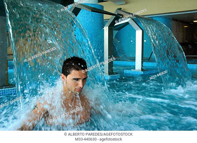 Hydrotherapy jets in Talasoterapia Canarias. Hotel Gloria Palace Amadores. Gran Canaria, Canary Islands. Spain
