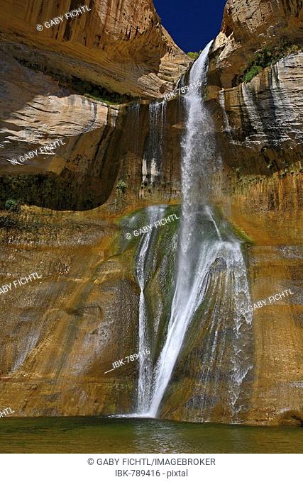 Small waterfall, Lower Calf Creek, Grand Staircase-Escalante National Monument, Utah, USA