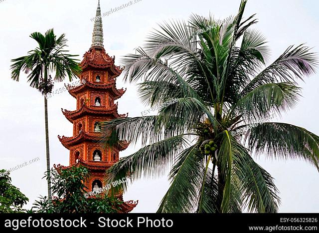 The Tran Quoc-Pagode in Hanoi in Vietnam