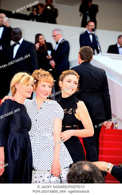 Julie Gayet, Julie Depardieu, Chantal Ladesou Arriving on the red carpet for the film 'La Fille inconnue' 69th Cannes Film Festival May 18, 2016