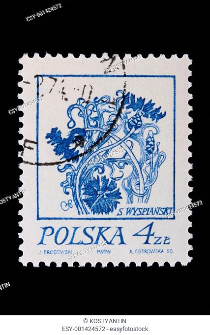 Poland - CIRCA 1968: A stamp - flower