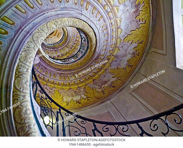 Spiral staircase in the Abbey at Melk, Austria