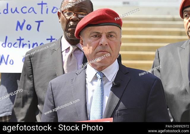52 Chambers Street, New York, USA, July 27, 2021 -Republican mayoral candidate Curtis Sliwa said Tuesday that the Department of Education should prioritize...