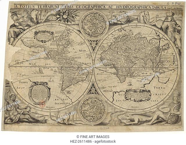 Nova totius terrarum orbis geographica ac hydrographica tabula (Map of the world), 1631. Artist: Hondius, Jodocus (1563-1612)