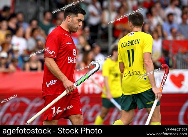 Belgium's Cedric Charlier pictured during a hockey game between Belgian national team Red Lions and Australia, match 5/12 in the group stage of the 2023 Men's...