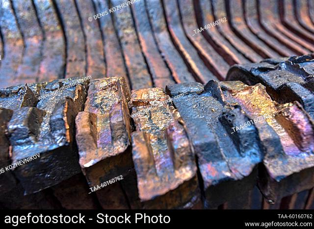 RUSSIA, NORILSK - JUNE 30, 2023: Metal is pictured at a shop of the Copper Plant of Norilsk Nickel's Polar Division. The plant that was launched in December...
