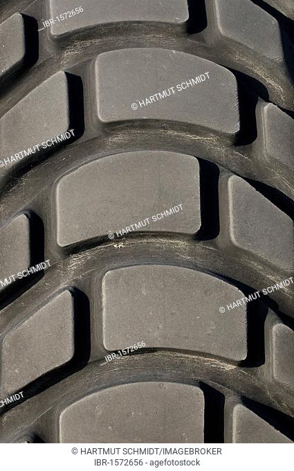 Detail, tire tread of a large vehicle