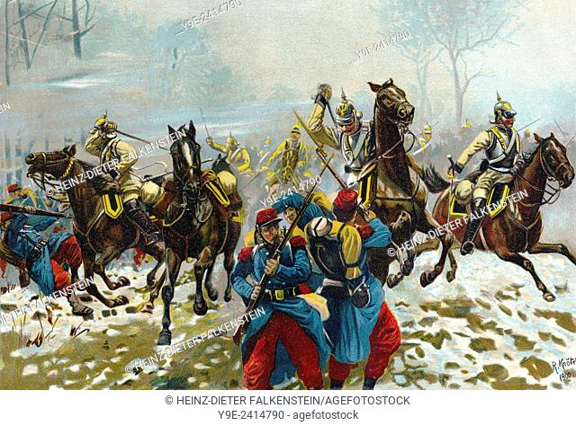 The Battle of Loigny–Poupry, Bataille de Loigny, 2 December 1870 during the Loire Campaign, Franco-Prussian War or Franco-German War, 1870-1871