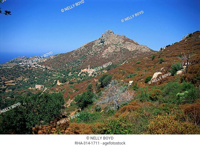 Landscape near Corbara, Balagne region, Corsica, France, Europe