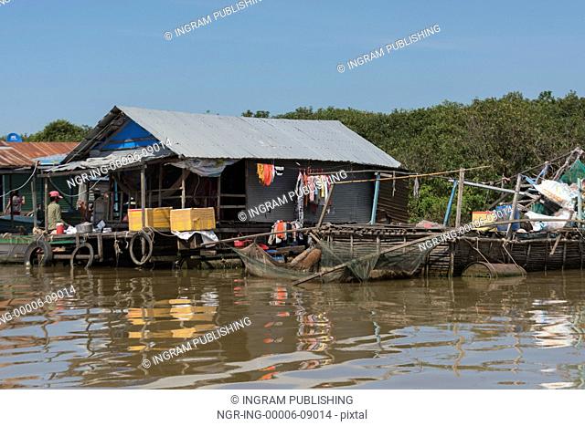 Stilt houses on Tonle Sap Lake, Kampong Phluk, Siem Reap, Cambodia . Stilt houses on Tonle Sap Lake, Kampong Phluk, Siem Reap, Cambodia