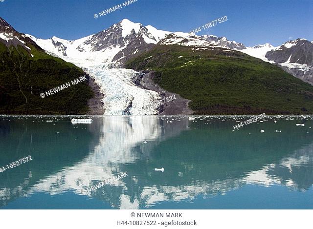 Vassar Glacier, scenery, landscape, glacier, mountains, water, reflection, ice, snow, coast, sea, college fjord, Princ