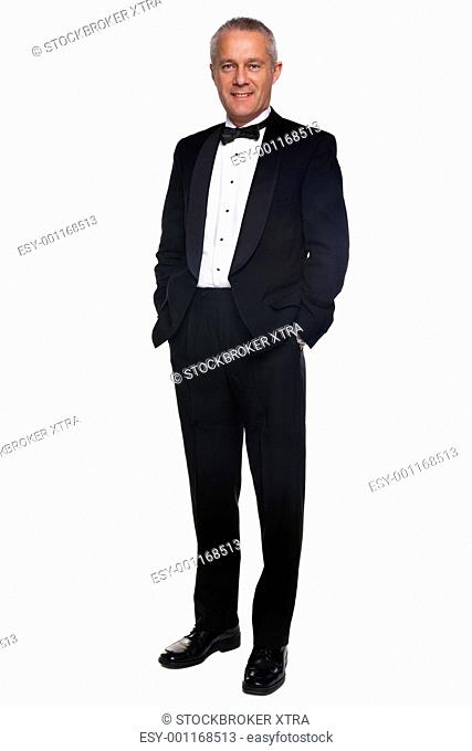 Mature man in tuxedo and black tie