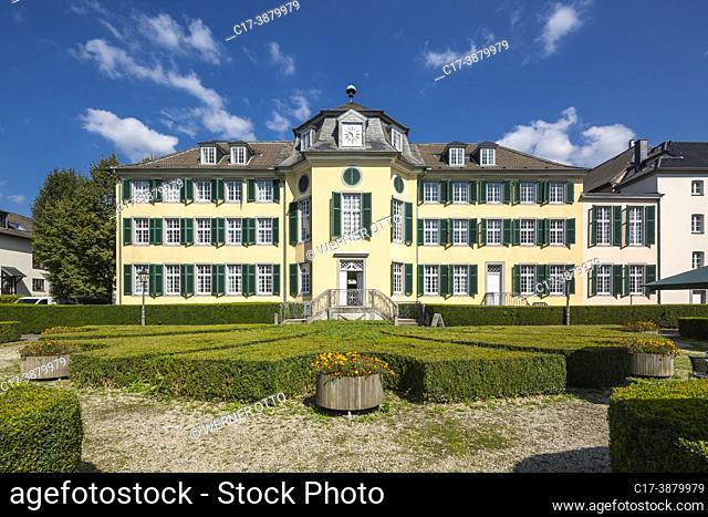 Ratingen, Germany, Ratingen, Bergisches Land, Rhineland, North Rhine-Westphalia, NRW, Cromford Manor House, villa, dormer windows, green shutters, Late Baroque