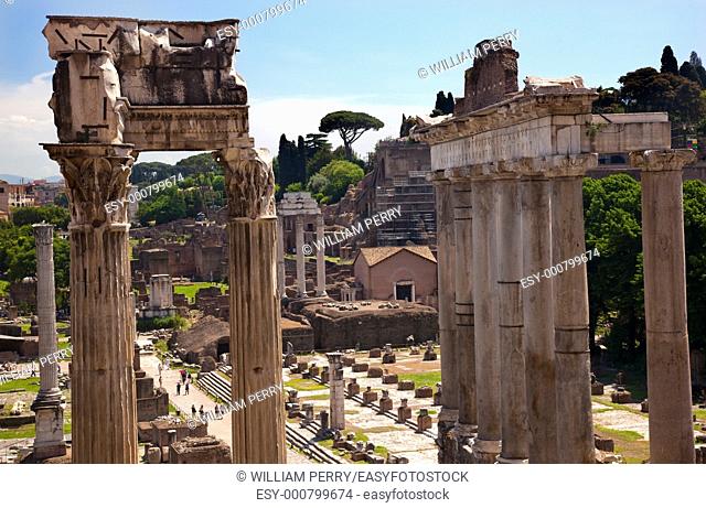 Temple of Saturn Forum Temple of Castor and Pollux Rome Italy