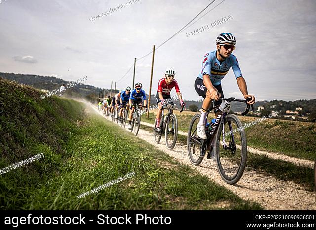 Belgian cyclist Gianni Vermeersch, right, competes during the Gravel World Championship in Vicenza, Italy, October 9, 2022. (CTK Photo/Michal Cerveny)