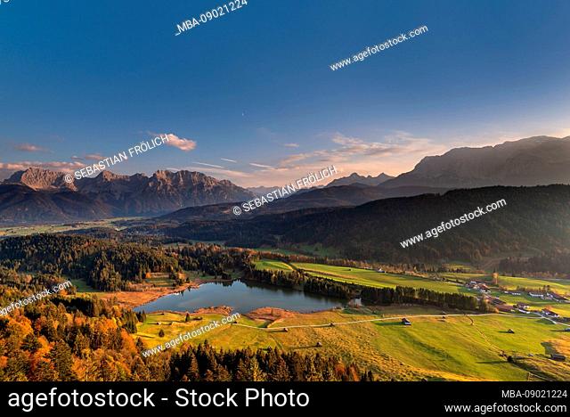 View of the Geroldsee with Werdenfelser Land and Karwendel in the background