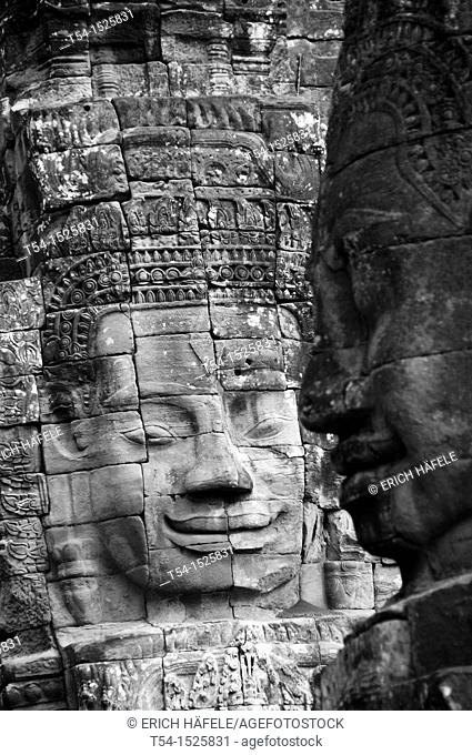 Face of the Lokeshvara at Bayon Temple in Angkor