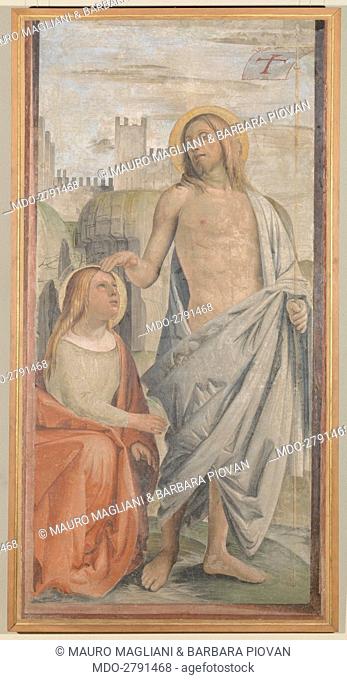 Noli me tangere. Christ and Mary Magdalene (Noli me tangere. Cristo e la Maddalena), by Bramantino, c. 1507, 16th Century, fresco, 214 x 105 cm