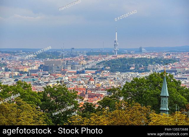 Prague, Czech Republic August 22, 2020: Impressions Prague - 2020 Czech Republic / Prague / City View and TV Tower | usage worldwide