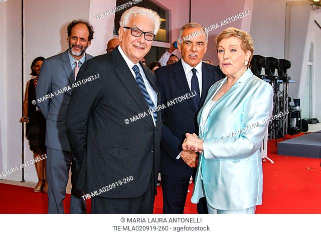 Luca Guadagnino, Paolo Baratta, Alberto Barbera with Julie Andrews, Golden Lion for Lifetime Achievement of the 76th Venice International Film Festival