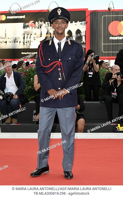 Yeman Crippa middle-distance athlete during 'Roma' red carpet. 75th Venice International Film Festival, Italy 30-08-2018