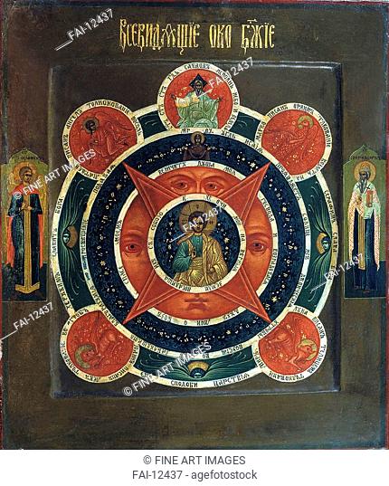 The All-Seeing Eye of God. Russian icon . Tempera on panel. Russian icon painting. Early 19th cen. . State Museum of Religious History, St Petersburg