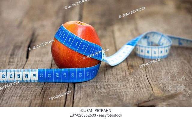 Apple and Measuring tape