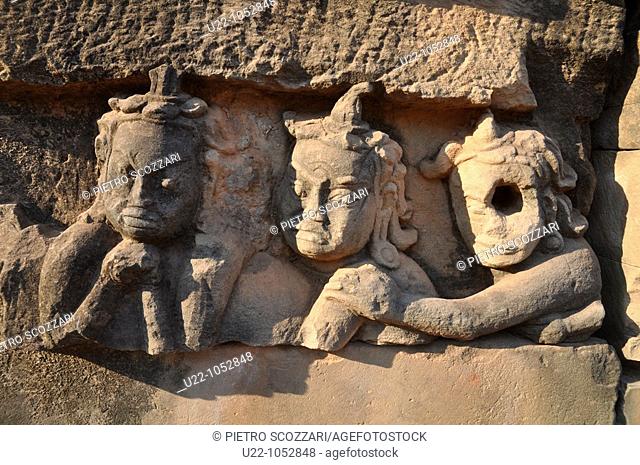 Angkor (Cambodia): reliefs on the Terrace of the Leper King