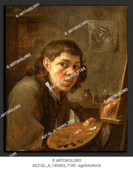 Gillis van Tilborgh the Younger, Self-Portrait in the Studio, Flemish, c. 1625 - c. 1678, c. 1645, oil on panel
