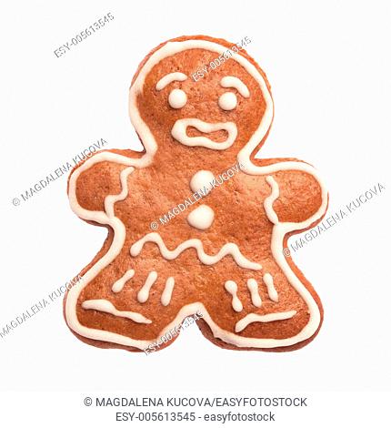 Gingerbread man on white background