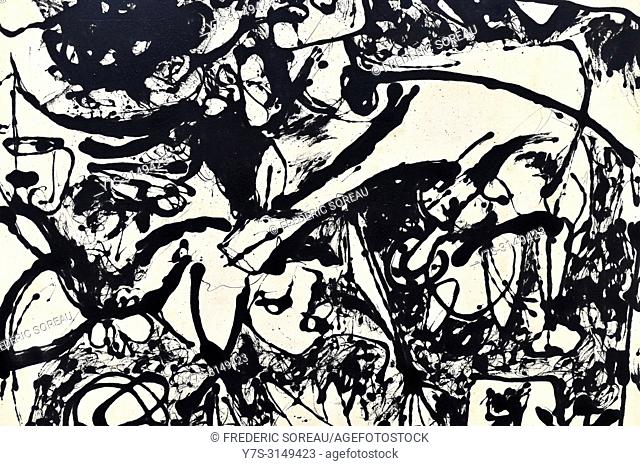Number 8, 1951, Black Flowing, painting by Jackson Pollock, The National Museum of Western Art, Tokyo, Japan, Asia