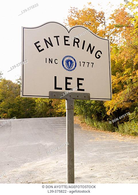Lee sign. Massachusetts. USA
