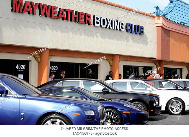Boxer Floyd Mayweather Jr. and 50 Cent cars at Mayweather Boxing Gym on April 24, 2012 in Las Vegas, Nevada