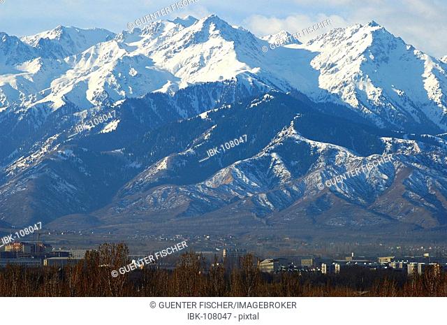 View at the Tien Shan mountains near Almaty Kazakhstan