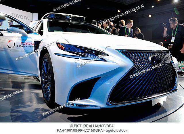 07 January 2019, US, Las Vegas: Toyota will present its new test car based on a Lexus model for the development of driver assistance and robot car technologies...