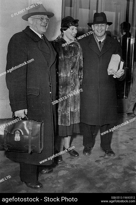 West-German Church Leader On His Way To Moscow -- Doctor Martin Niemoller (right), West-German Evangelical church leader