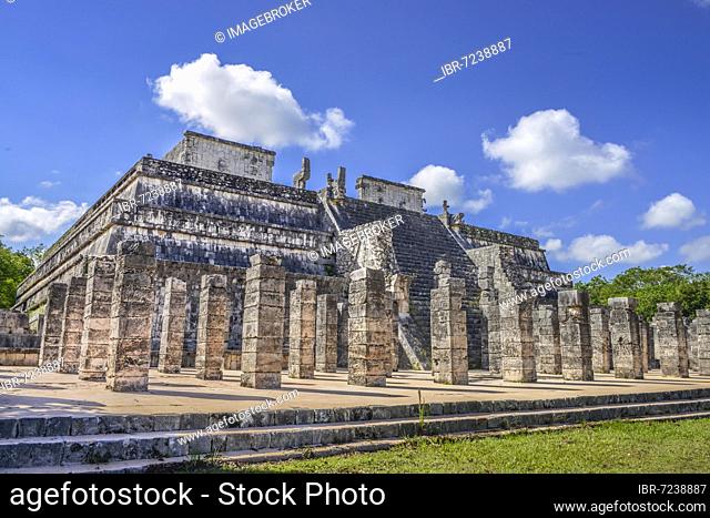 Warrior Temple Templo de los Guerreros, Chichen Itza, Yucatan, Mexico, Central America