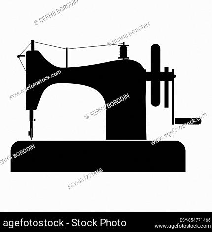 Stitching machine Sewing machine Tailor equipment vintage icon black color vector illustration flat style simple image