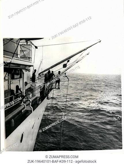 Jan. 01, 1964 - Boring into the ocean bed- 15, 000 feet below.: The British surey ship H.M.S Vidal is returning to this country after having made a four month...