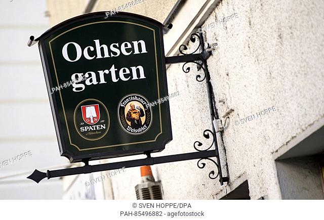 The entrance of the ""Ochsengarten"" bar, photographed during a tour of the Queen singer Freddy Mercury's old haunts in the city
